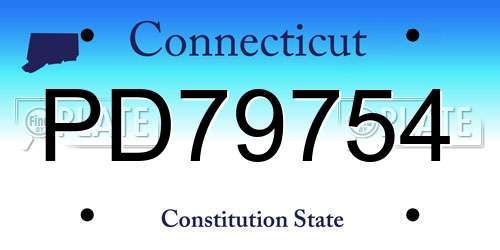 PD79754 Connecticut License Plate