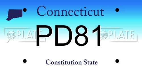PD81 Connecticut License Plate