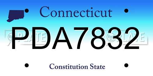 PDA7832 Connecticut License Plate