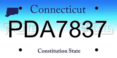 PDA7837 Connecticut License Plate