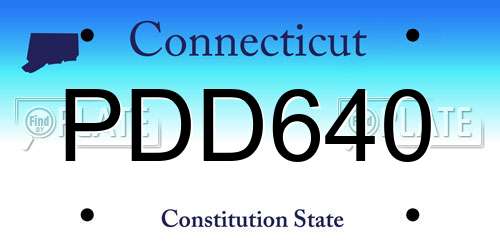 PDD640 Connecticut License Plate