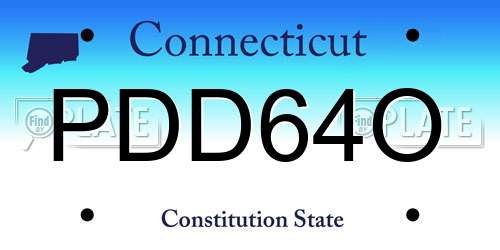 PDD64O Connecticut License Plate