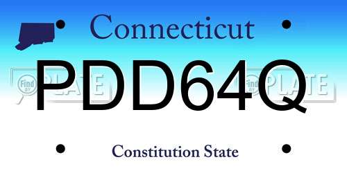 PDD64Q Connecticut License Plate