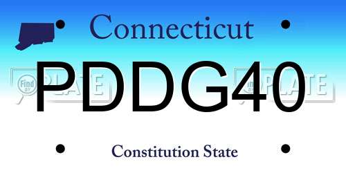 PDDG40 Connecticut License Plate