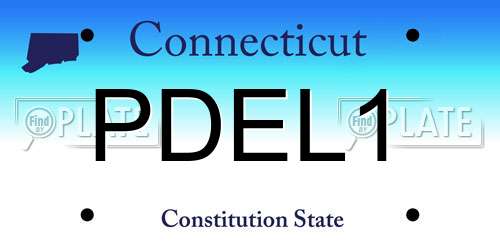 PDEL1 Connecticut License Plate
