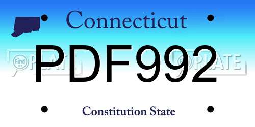 PDF992 Connecticut License Plate