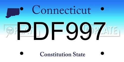 PDF997 Connecticut License Plate