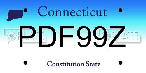PDF99Z Connecticut License Plate