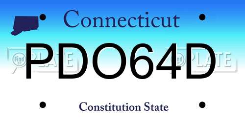 PDO64D Connecticut License Plate