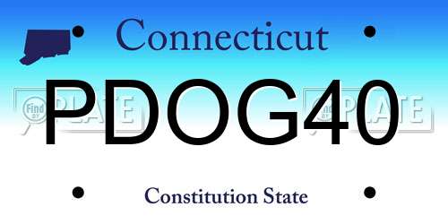 PDOG40 Connecticut License Plate