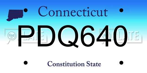 PDQ640 Connecticut License Plate
