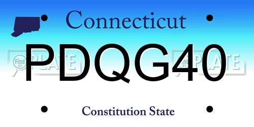 PDQG40 Connecticut License Plate