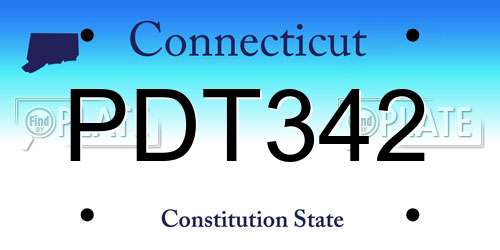 PDT342 Connecticut License Plate