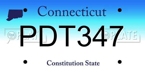 PDT347 Connecticut License Plate