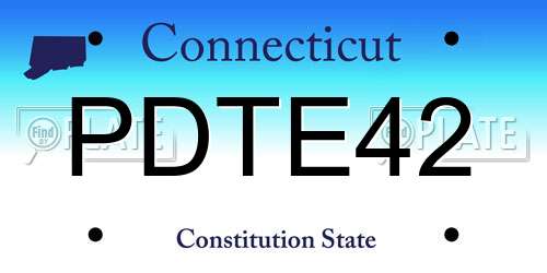 PDTE42 Connecticut License Plate