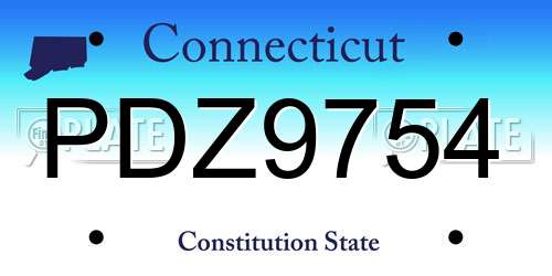 PDZ9754 Connecticut License Plate