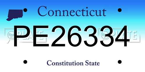 PE26334 Connecticut License Plate