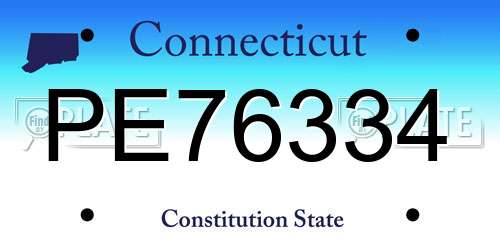 PE76334 Connecticut License Plate
