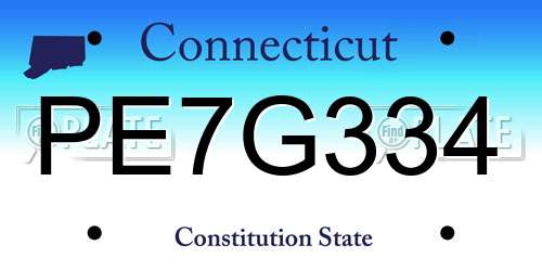 PE7G334 Connecticut License Plate