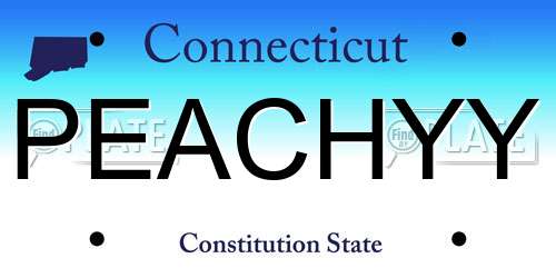 PEACHYY Connecticut License Plate