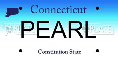PEARL Connecticut License Plate
