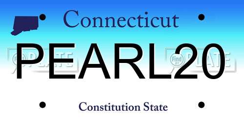 PEARL20 Connecticut License Plate