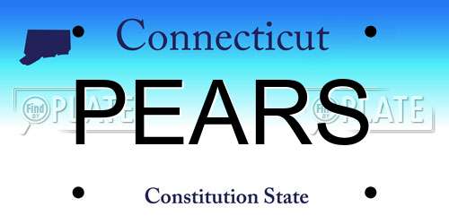 PEARS Connecticut License Plate