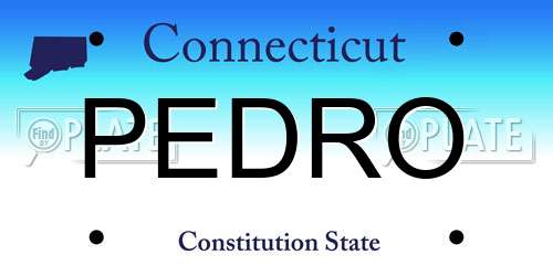 PEDRO Connecticut License Plate