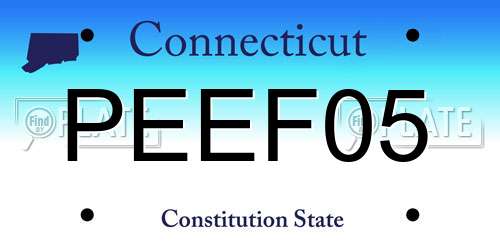 PEEF05 Connecticut License Plate