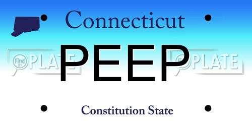 PEEP Connecticut License Plate