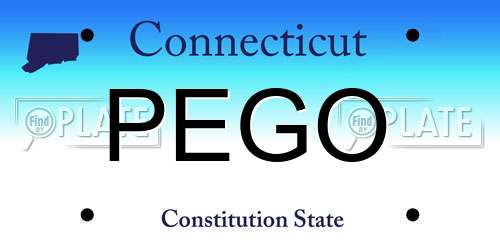 PEGO Connecticut License Plate