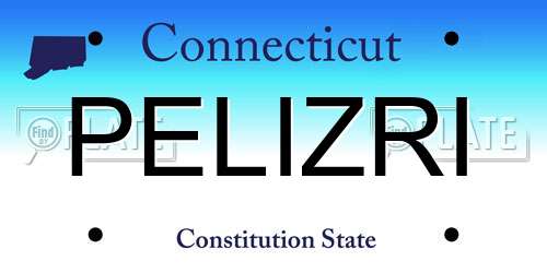 PELIZRI Connecticut License Plate