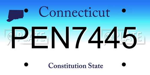 PEN7445 Connecticut License Plate
