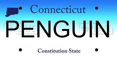 PENGUIN Connecticut License Plate