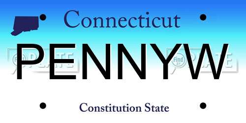 PENNYW Connecticut License Plate