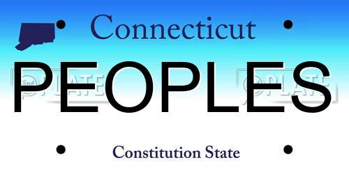PEOPLES Connecticut License Plate