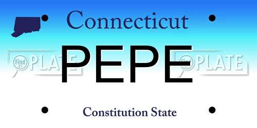 PEPE Connecticut License Plate
