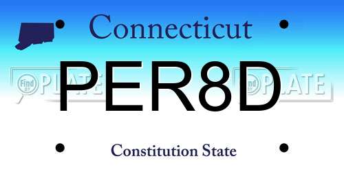 PER8D Connecticut License Plate