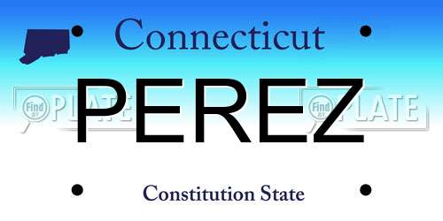 PEREZ Connecticut License Plate