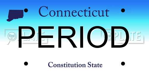 PERIOD Connecticut License Plate