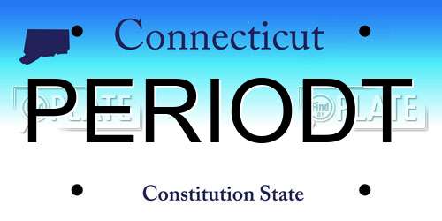 PERIODT Connecticut License Plate