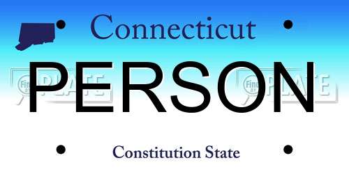 PERSON Connecticut License Plate