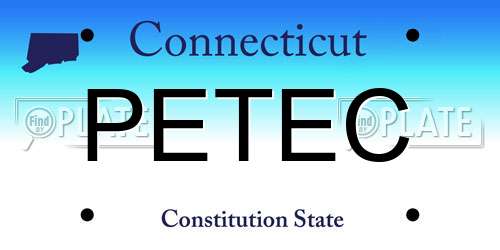 PETEC Connecticut License Plate