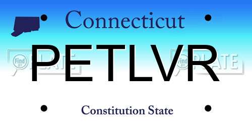 PETLVR Connecticut License Plate