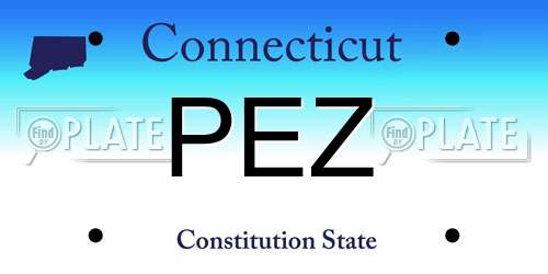 PEZ Connecticut License Plate
