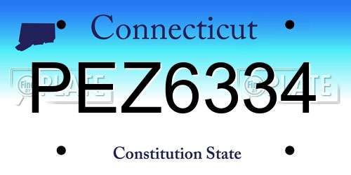 PEZ6334 Connecticut License Plate