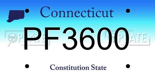 PF3600 Connecticut License Plate
