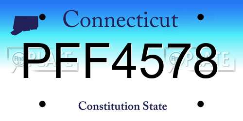 PFF4578 Connecticut License Plate