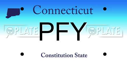 PFY Connecticut License Plate
