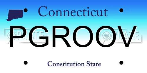 PGROOV Connecticut License Plate